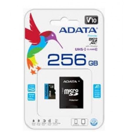 CARTÃO MEMÓRIA MICRO SDXC 256GB U1 CLASS 10 V10 ADATA C/ ADAPTADOR SD 